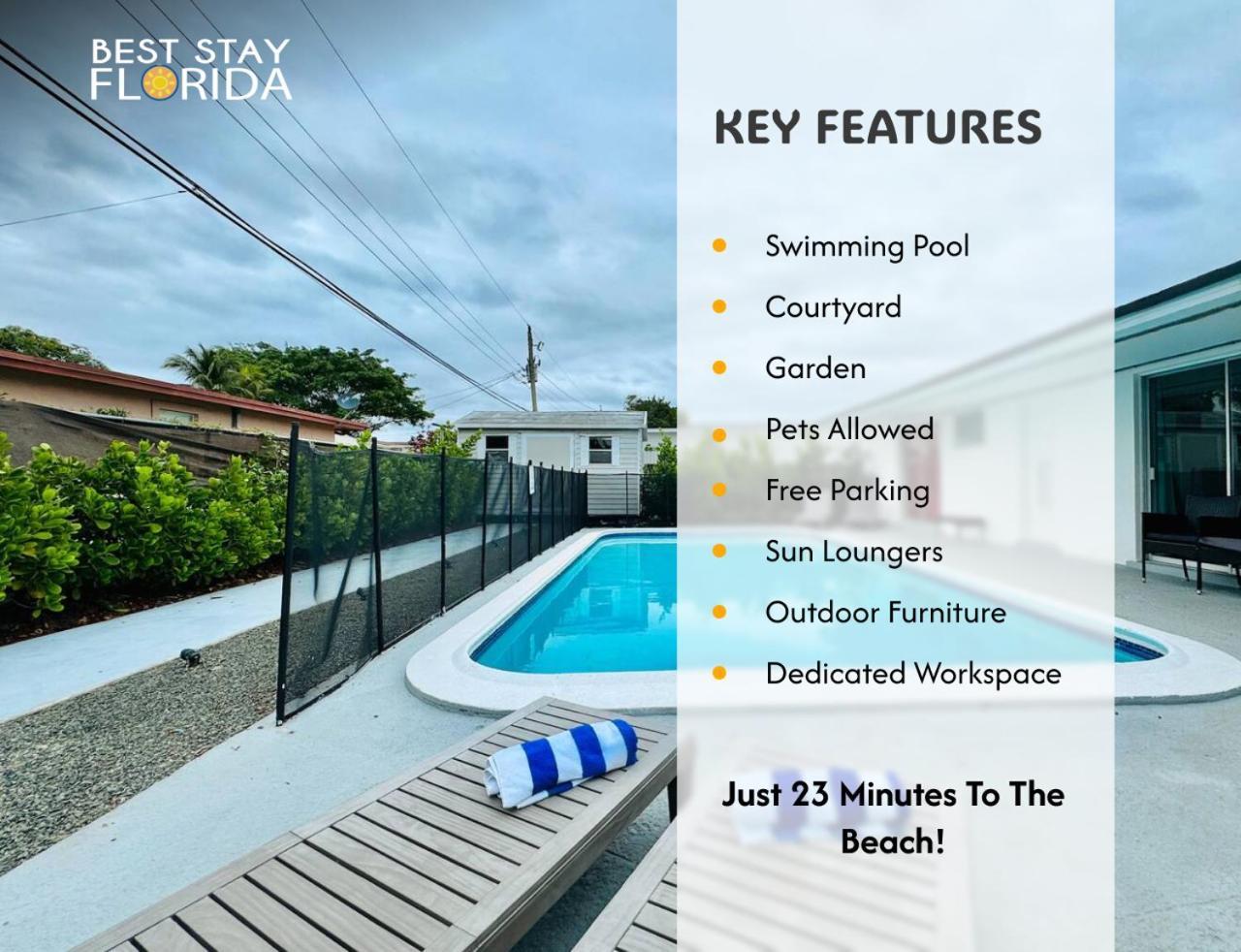 Tropical Villa Pool Courtyard & Garden View Fort Lauderdale Extérieur photo